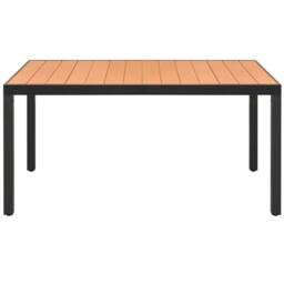 Berkfield Home Garden Table Brown 150x90x74 cm Aluminium & WPC - Size: 150 x 90 x 74 cm