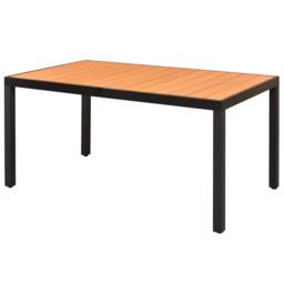 Berkfield Home Garden Table Brown 150x90x74 cm Aluminium & WPC - Size: 150 x 90 x 74 cm - thumbnail 2