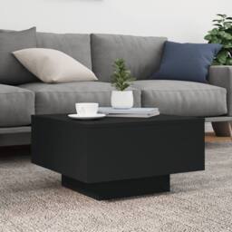 Berkfield Home Coffee Table with LED Lights Black 55x55x31 cm - Size: 55 x 55 x 31 cm - thumbnail 5