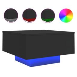 Berkfield Home Coffee Table with LED Lights Black 55x55x31 cm - Size: 55 x 55 x 31 cm - thumbnail 1