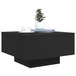 Berkfield Home Coffee Table with LED Lights Black 55x55x31 cm - Size: 55 x 55 x 31 cm - thumbnail 6