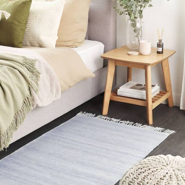 Wyld and Coco PET Rug Light Blue 80 x 150 cm Indoor-Outdoor Fringe - Size: 80 cm x 150 cm - image 1