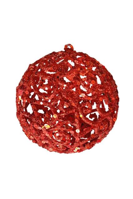 KDMD Red Lattice Bauble 13cm 2 Pack - image 1