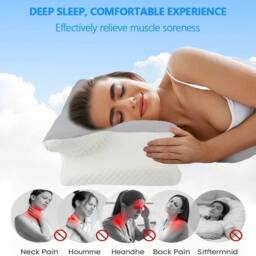 NESTLUNE Orthopedic Pillow Ergonomic Side Sleeper Pillow in Grey - Size: Cot - thumbnail 6