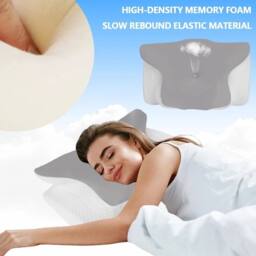 NESTLUNE Orthopedic Pillow Ergonomic Side Sleeper Pillow in Grey - Size: Cot - thumbnail 5