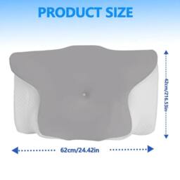 NESTLUNE Orthopedic Pillow Ergonomic Side Sleeper Pillow in Grey - Size: Cot - thumbnail 3
