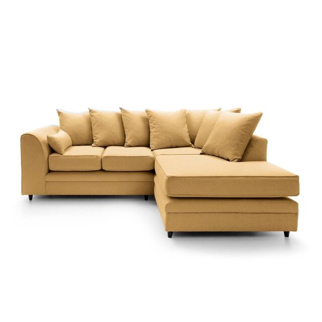 Abakus Direct Darcy Corner Sofa Right Hand Facing in Smart Linen Fabric in Mustard - image 1