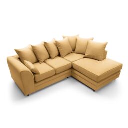 Abakus Direct Darcy Corner Sofa Right Hand Facing in Smart Linen Fabric in Mustard - thumbnail 3