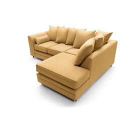 Abakus Direct Darcy Corner Sofa Right Hand Facing in Smart Linen Fabric in Mustard - thumbnail 5
