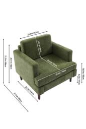 Living and Home Mid-Century Single Sofa Armchair in Green - thumbnail 2