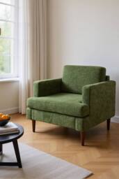 Living and Home Mid-Century Single Sofa Armchair in Green
