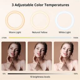 "VOGREX 12"" LED Ring Light Tripod Stand with Phone Mount for Video in Black" - thumbnail 3
