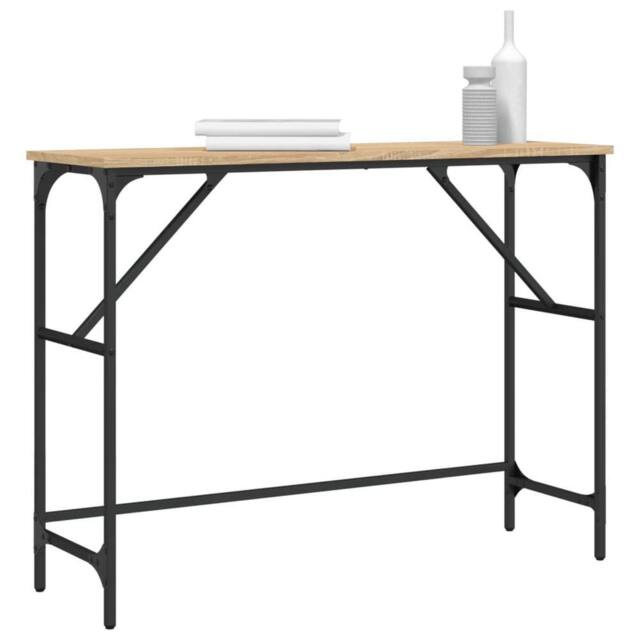Berkfield Home Decorative Console Table Sonoma Oak 100x32x75 cm Engineered Wood in Brown - Size: 100 x 32 x 75 cm - image 1