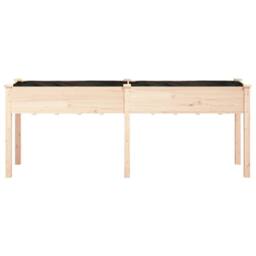 Berkfield Home Planter with Liner 203x53x76 cm Solid Wood Fir in Natural - Size: 203 x 53 x 76 cm - thumbnail 4