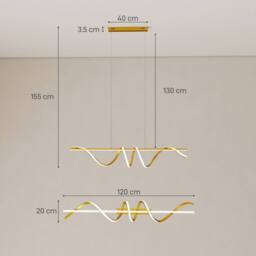 HOMCOM Pendant Light, Ceiling Light with 3 Colour Temperatures, Gold Tone - thumbnail 3