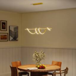 HOMCOM Pendant Light, Ceiling Light with 3 Colour Temperatures, Gold Tone