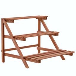 Berkfield Home 3-Tier Plant Stand Cedar Wood 48x45x40 cm in Brown - Size: 48 x 45 x 40 cm - thumbnail 2
