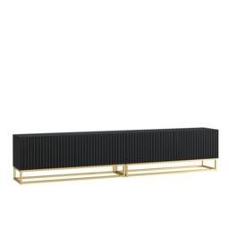 Creative Furniture Ripple Duo TV Unit 200cm - Modern Fluted Design with Push to Open Doors in Black - thumbnail 5