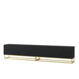 Creative Furniture Ripple Duo TV Unit 200cm - Modern Fluted Design with Push to Open Doors in Black - thumbnail 6