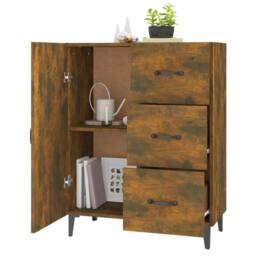 Berkfield Home Sideboard Smoked Oak 69.5x34x90 cm Engineered Wood in Brown - thumbnail 4