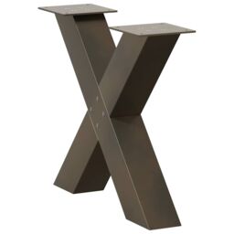 Berkfield Home Coffee Table Legs X-Shaped 2 pcs Natural Steel 50x(42-43) cm Steel in Brown - thumbnail 4