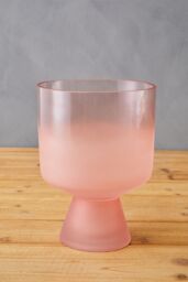 Orsina Small Matte Pink Ombre Glass Vase, Modern Two-Tonal Decorative Vase, Chic Flower Vase for Contemporary Homes - thumbnail 2