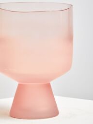 Orsina Small Matte Pink Ombre Glass Vase, Modern Two-Tonal Decorative Vase, Chic Flower Vase for Contemporary Homes - thumbnail 5