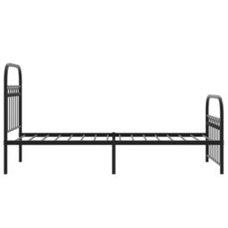 Berkfield Home Metal Bed Frame without Mattress with Footboard Black 75x190cm - Size: 75x190 cm - thumbnail 5