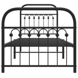 Berkfield Home Metal Bed Frame without Mattress with Footboard Black 75x190cm - Size: 75x190 cm - thumbnail 4