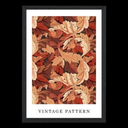 ARTZE William Morris Acanthus in Orange Art Print / Black Frame / SIZE: A4 - thumbnail 2