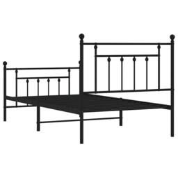 Berkfield Home Metal Bed Frame with Headboard & Footboard Black 100x190 cm - thumbnail 8