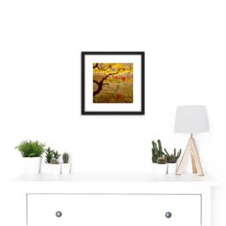 Artery8 Ranson Apple Tree Red Fruit Painting 8X8 Inch Square Wooden Framed Wall Art Print Picture with Mount in Black - thumbnail 2