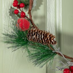 Samuel Alexander 45cm Hanging Christmas Wreath with Apples & Red Berries - thumbnail 4