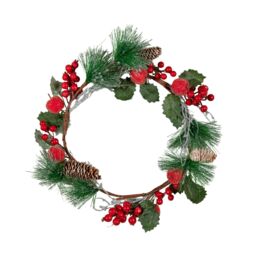 Samuel Alexander 45cm Hanging Christmas Wreath with Apples & Red Berries - thumbnail 7