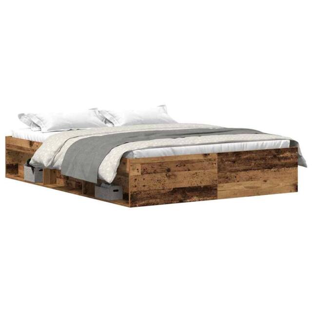 Berkfield Home Bed Frame without Mattress Old Wood 150x200 cm Engineered Wood in Brown - image 1