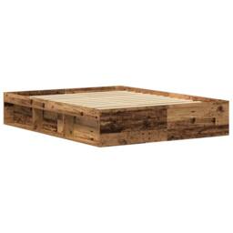 Berkfield Home Bed Frame without Mattress Old Wood 150x200 cm Engineered Wood in Brown - thumbnail 7