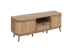 Birlea Rattan TV Entertainment Unit Curved Cabinet Sark in Beige - thumbnail 9