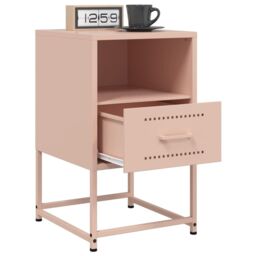 Berkfield Home Bedside Cabinets 2 pcs Pink 36x39x60.5 cm Steel - thumbnail 4
