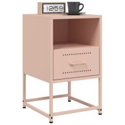 Berkfield Home Bedside Cabinets 2 pcs Pink 36x39x60.5 cm Steel - thumbnail 3