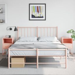 Berkfield Home Bedside Cabinets 2 pcs Pink 36x39x60.5 cm Steel