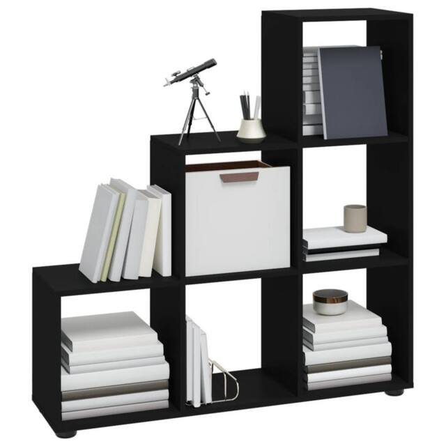 Berkfield Home Staircase Bookcase Black 107 cm Engineered Wood - image 1
