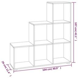 Berkfield Home Staircase Bookcase Black 107 cm Engineered Wood - thumbnail 7