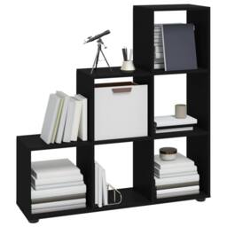 Berkfield Home Staircase Bookcase Black 107 cm Engineered Wood - thumbnail 1