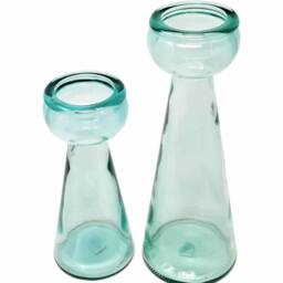 Verano Spanish Ceramics Glass Home Décor Clear Candle Holders (H) 30cm - thumbnail 5