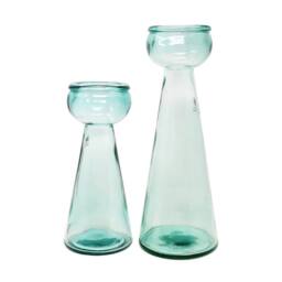 Verano Spanish Ceramics Glass Home Décor Clear Candle Holders (H) 30cm - thumbnail 4