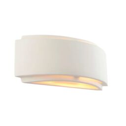 Loops Wall Light Unglazed Ceramic & Gloss White 40W E14 Dimmable Living Room
