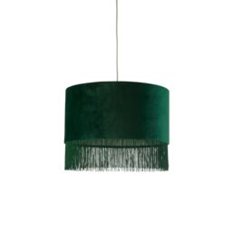 Lighting Collection Velvet Fringe Shade Green Lamp Shade - thumbnail 3