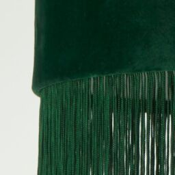 Lighting Collection Velvet Fringe Shade Green Lamp Shade - thumbnail 4