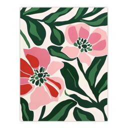 "Artery8 Wall Art Print Abstract Flower Pattern Pink Green Bloom Detail Poster - Size: W18"" x H24""" - thumbnail 1