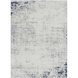 Livabliss Roma-Abstract Grey Blue Brown Modern Marble Living Dining Bedroom Rug in Dark Blue - Size: 80 cm x 220 cm - thumbnail 2